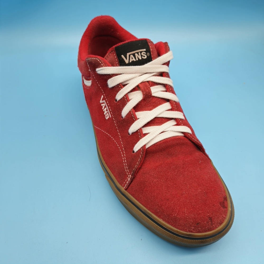 VANS Old Skool Men's Size 10 Red Suede Skate Shoes Lace Up Gum Sole